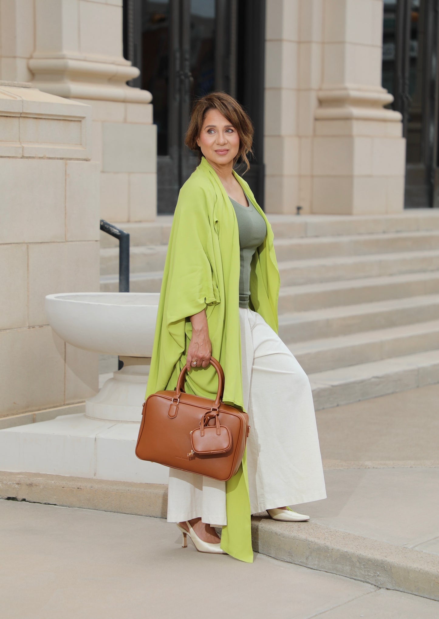 Draped Turtleneck Viscose Kimono Top