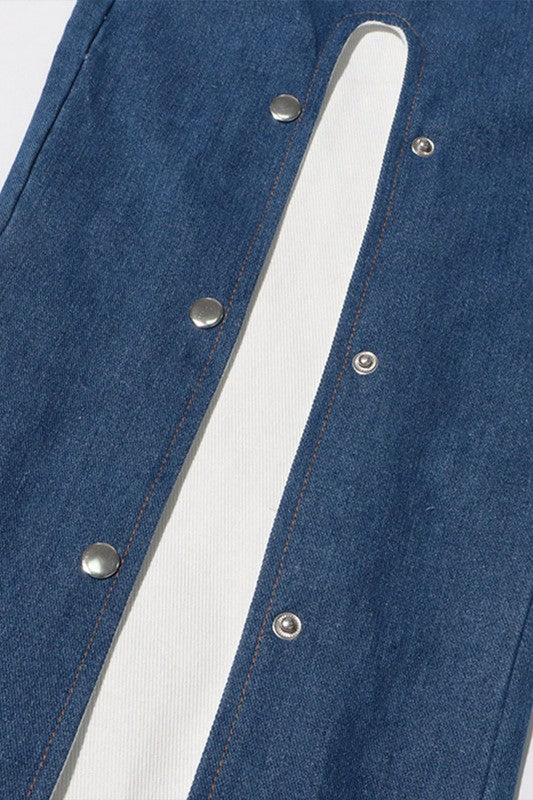 Button Down Flared Jeans