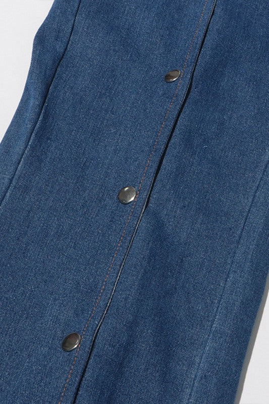Button Down Flared Jeans