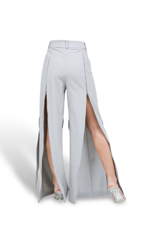 AC Statement Pants with Side Slits and Buckle Details