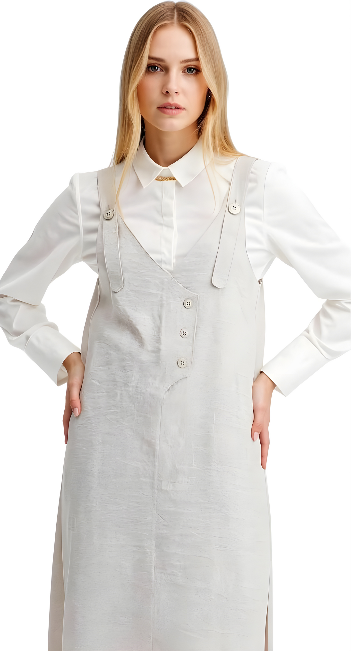 Button Detailed Linen Gilet