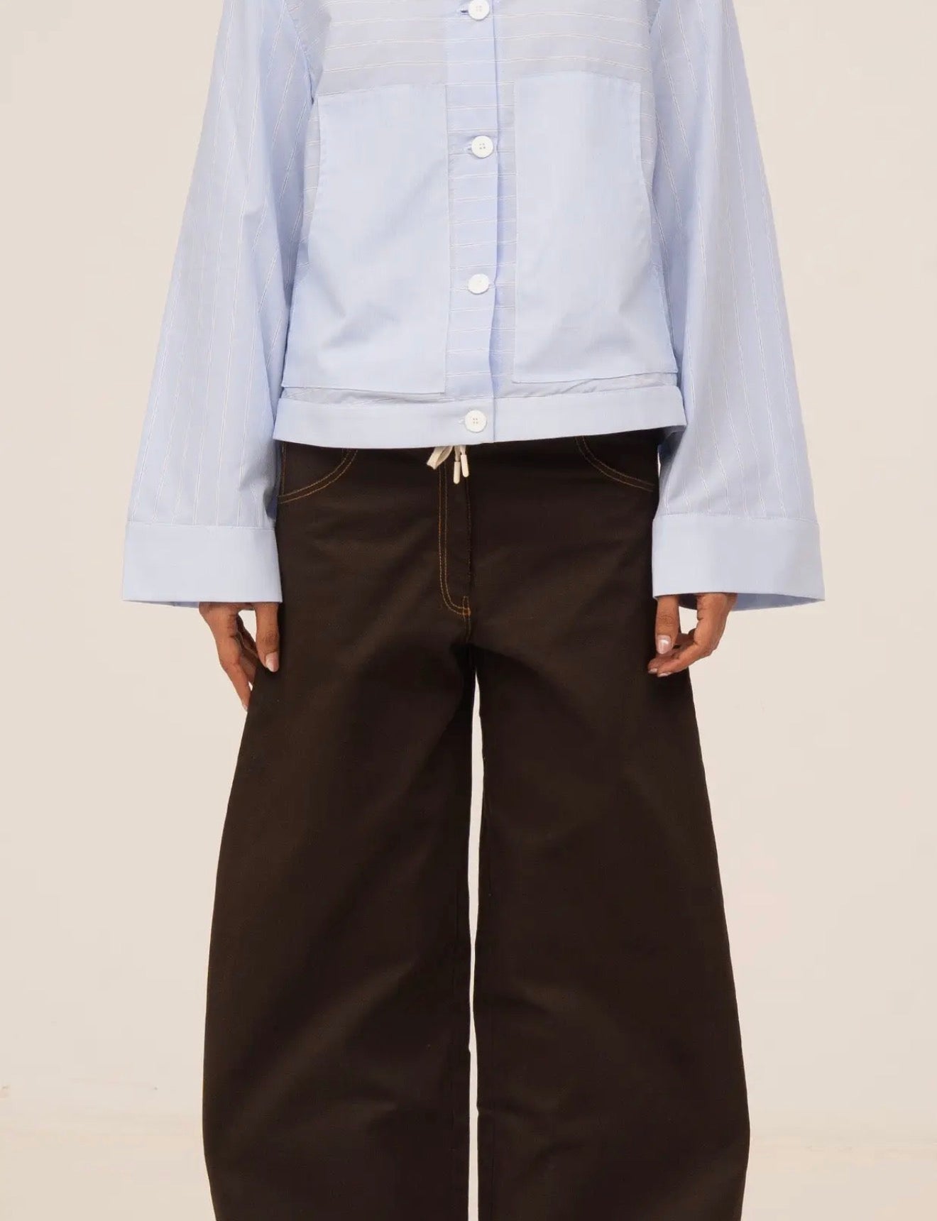 Barefoot Brown Wide-Leg Jeans