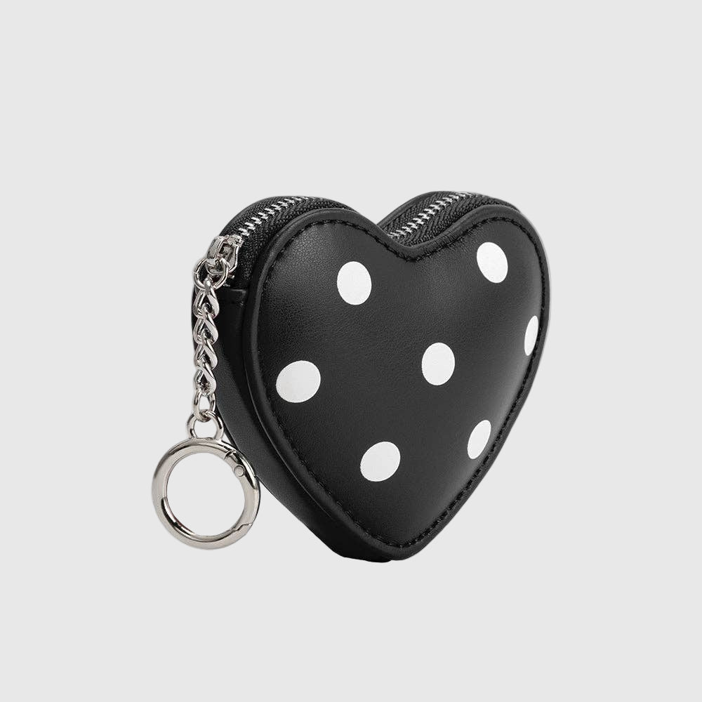 Polka Dots Charm in black - Puffy Heart Polka Dots
