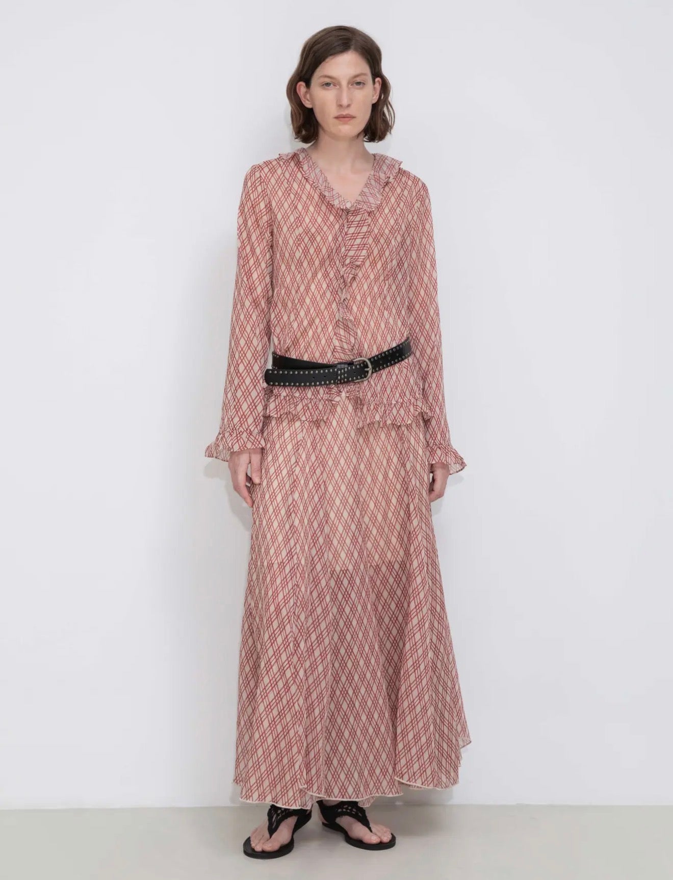 Crimson Plaid Flow Skirt