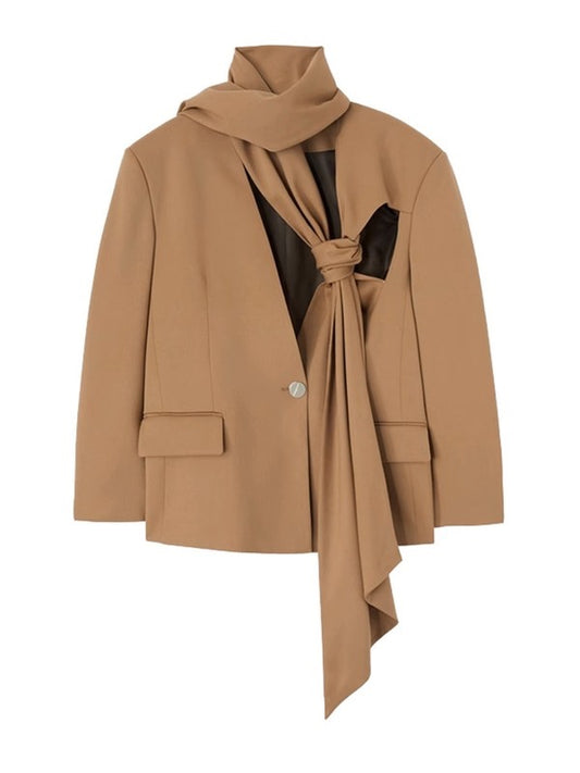 Sahara Knot- Blazer Straight Pants Suit