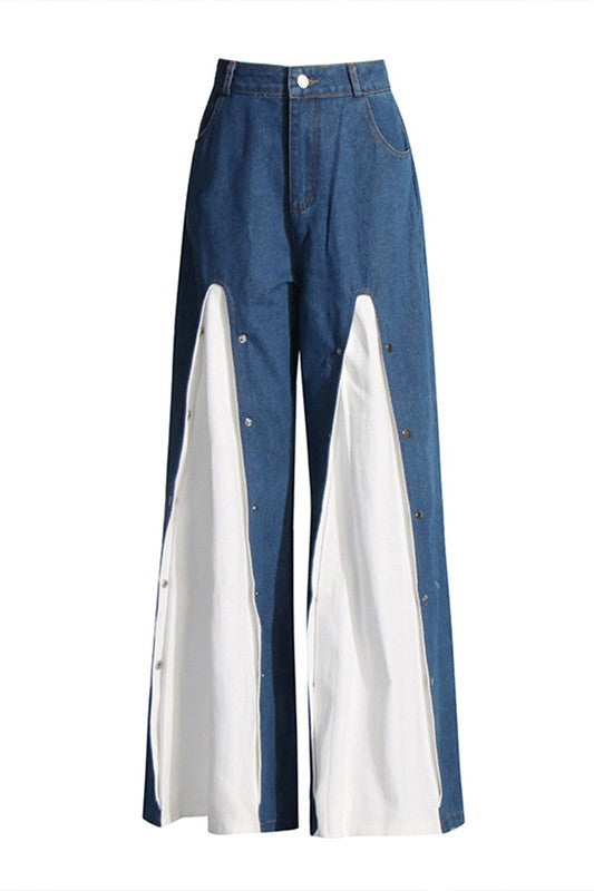 Button Down Flared Jeans