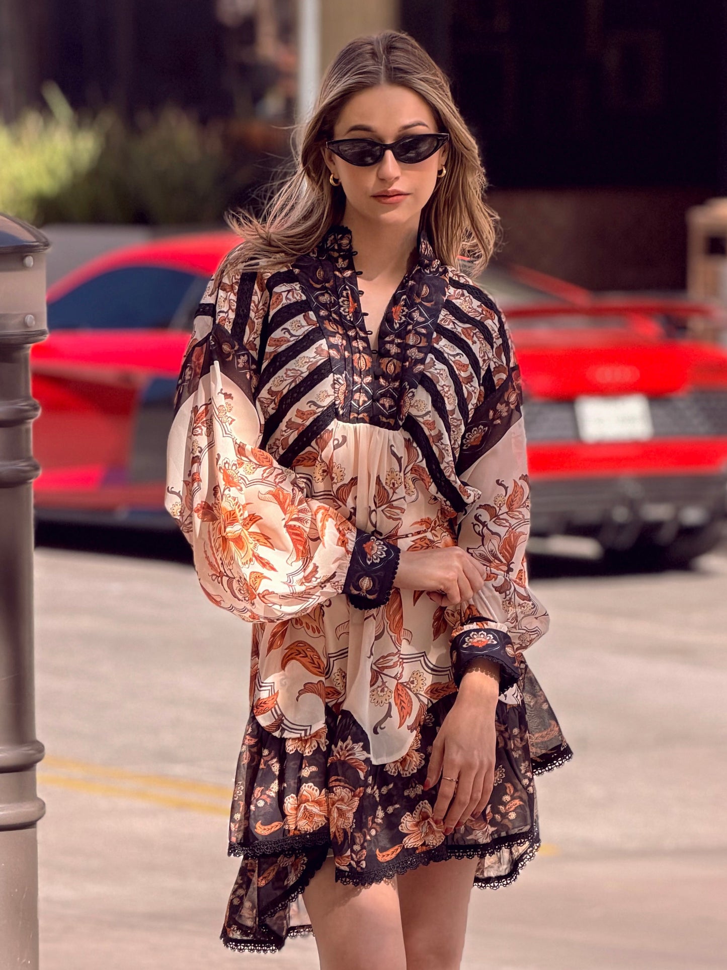 Bohemian Floral Mini Dress