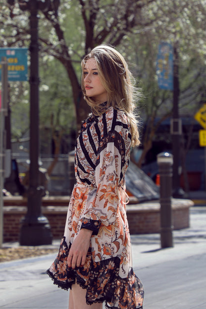 Bohemian Floral Mini Dress