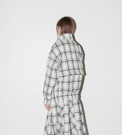 01 - Plaid Mock Neck Jacket