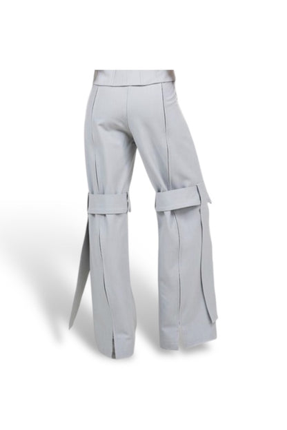 AC Statement Pants with Side Slits and Buckle Details