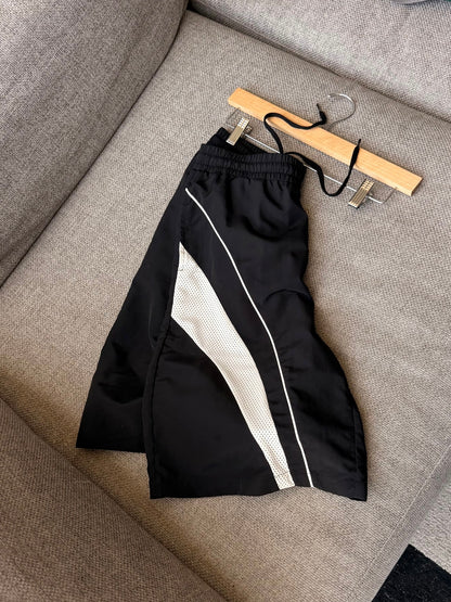 Naylon & Mesh Contrast Bermudas Pants