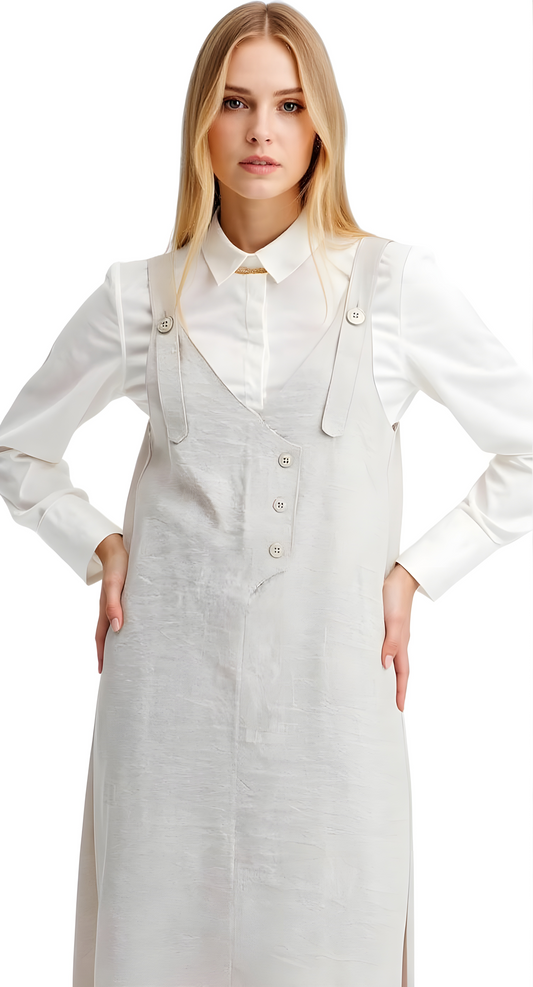 Button Detailed Linen Gilet