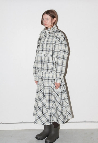01 - Plaid Mock Neck Jacket
