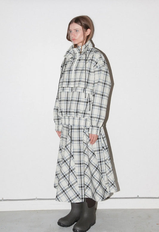 01 - Plaid Mock Neck Jacket