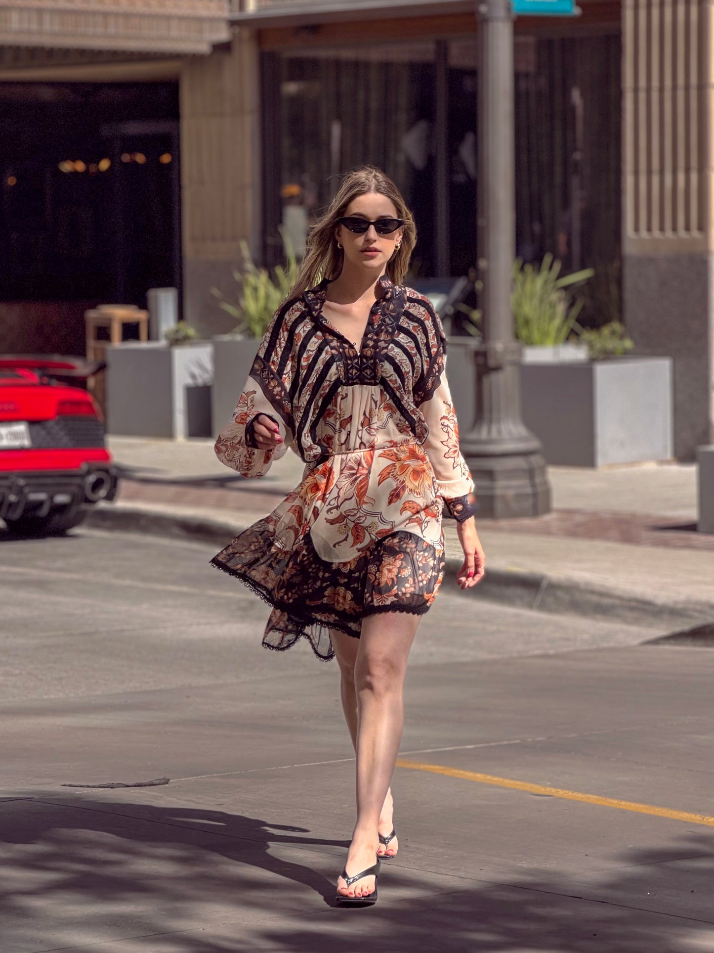 Bohemian Floral Mini Dress