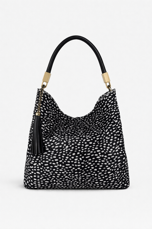 05 - Black & White Print Shoulder Bag