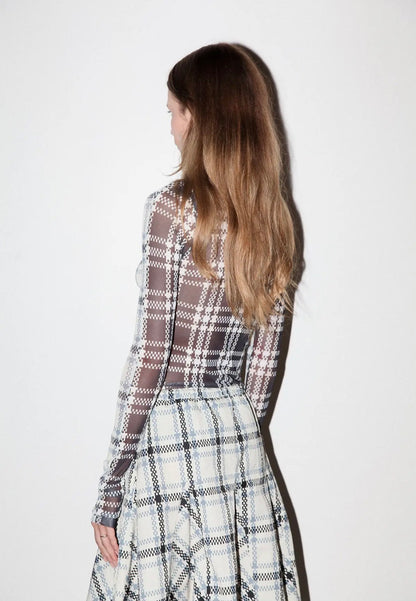 01- Heritage Plaid Mesh Top