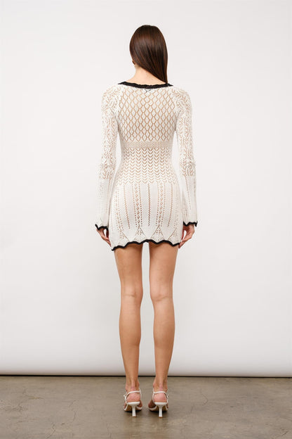 03 - Seraphina Crochet Contrast Mini Dress