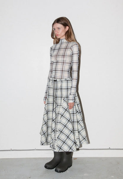 01- Heritage Plaid Mesh Top