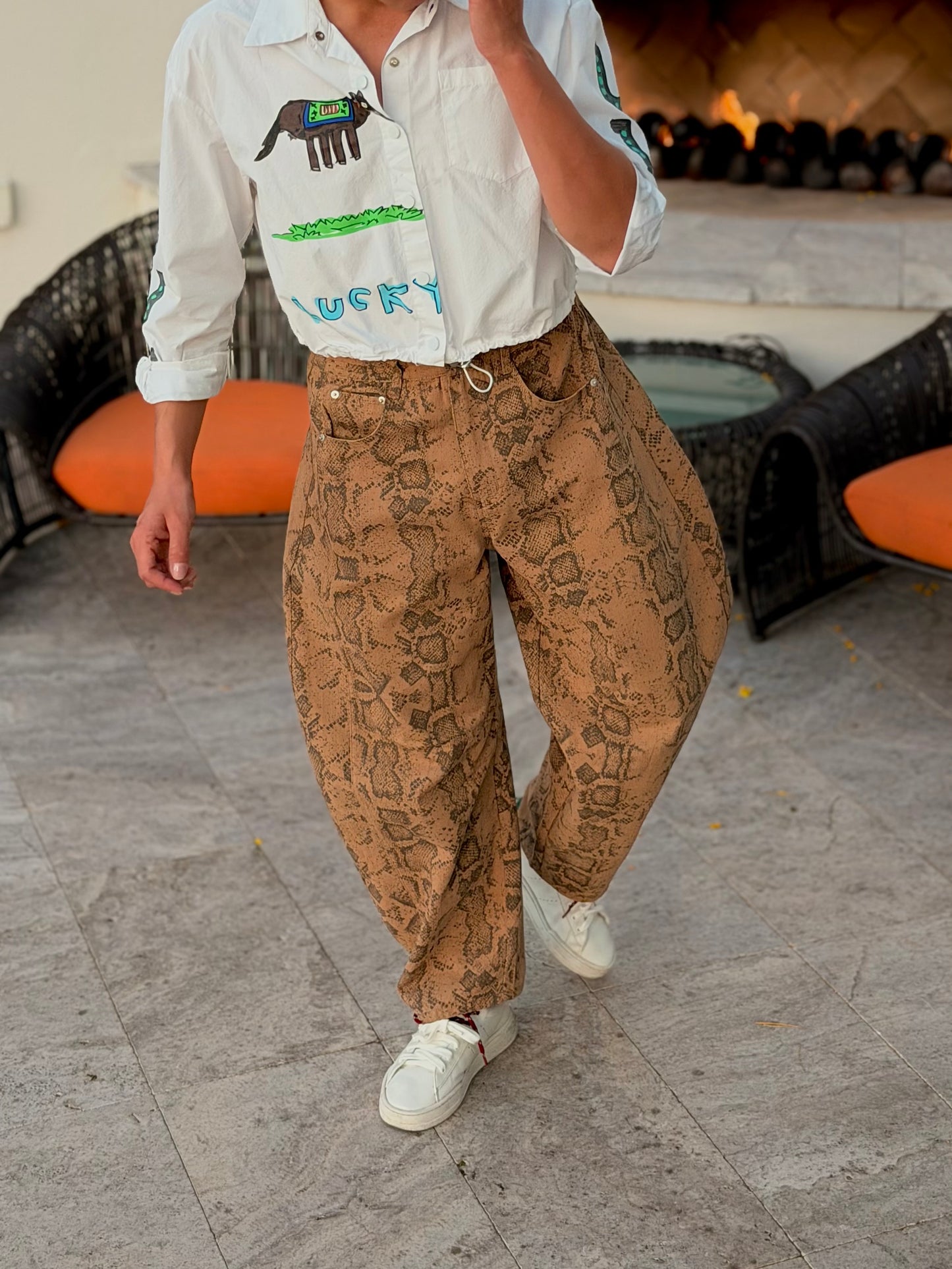 Snake Barrel Denim pants