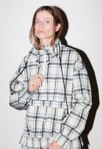 01 - Plaid Mock Neck Jacket