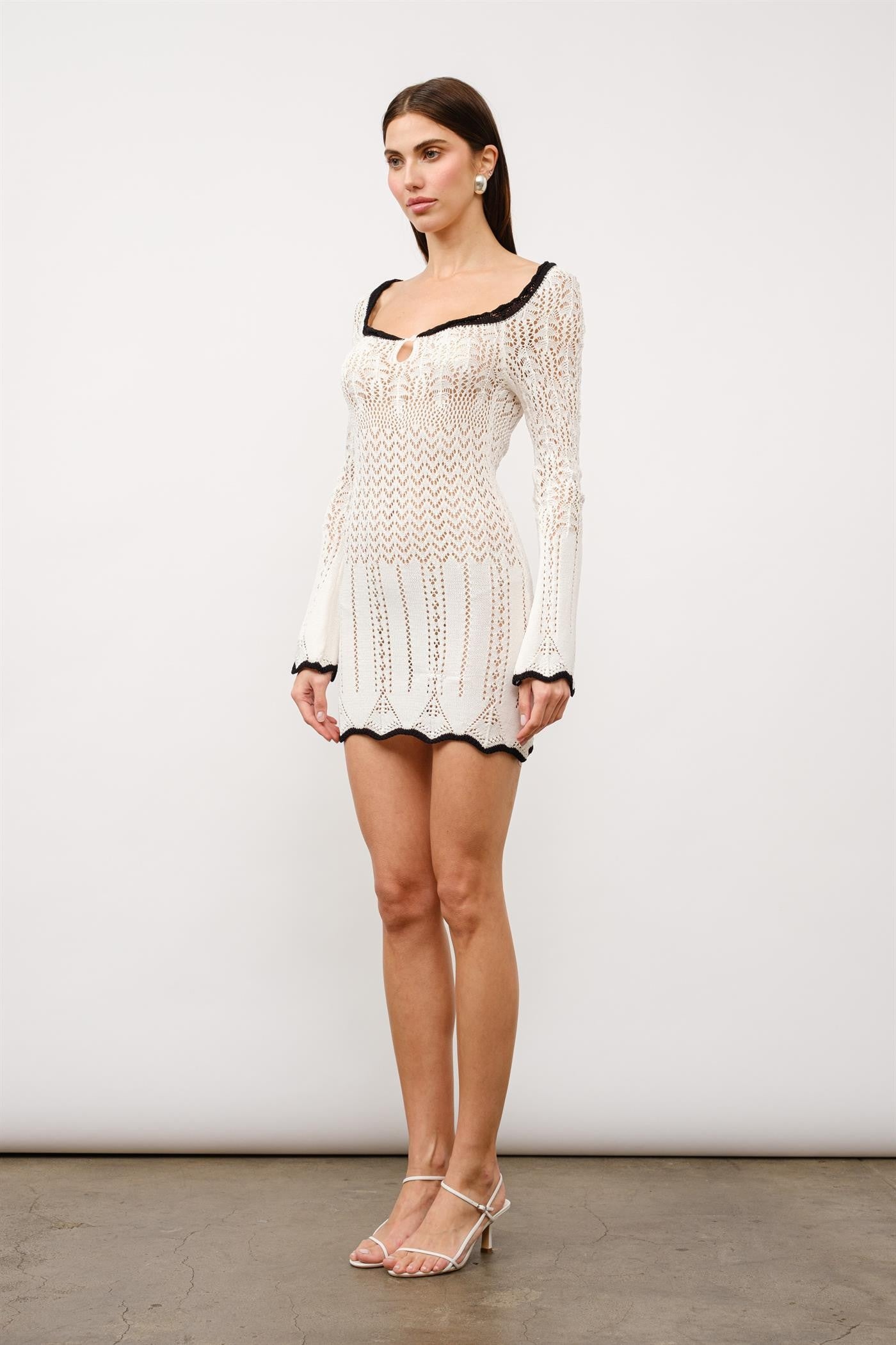 03 - Seraphina Crochet Contrast Mini Dress