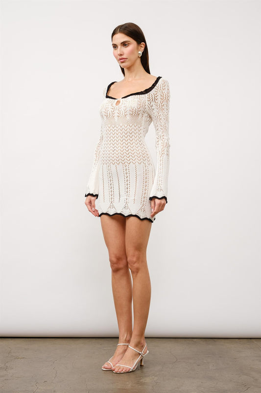03 - Seraphina Crochet Contrast Mini Dress
