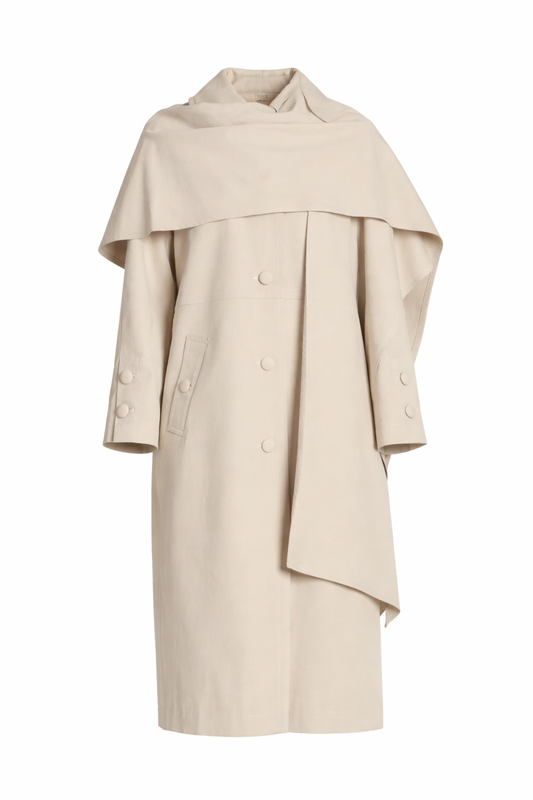 02 - Taupe Convertible Scarf Trench