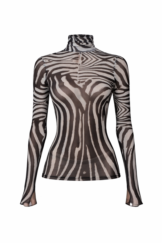 03 -Zadie Top  Zebra Blanca