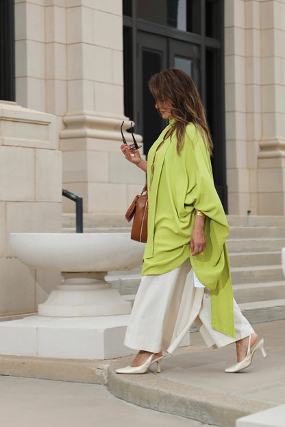 Draped Turtleneck Viscose Kimono Top
