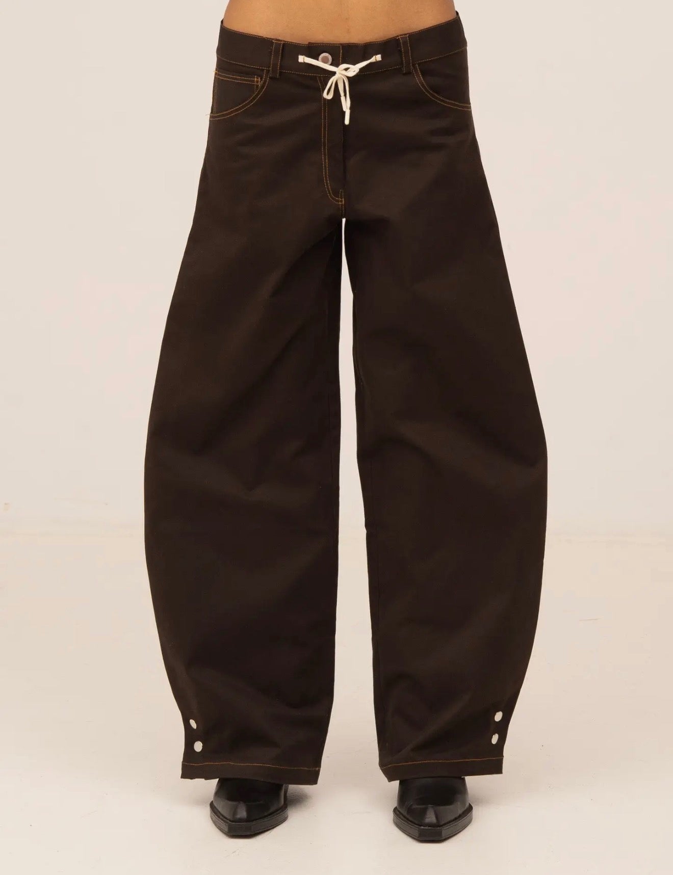 Barefoot Brown Wide-Leg Jeans