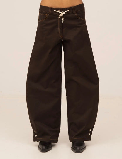 Barefoot Brown Wide-Leg Jeans
