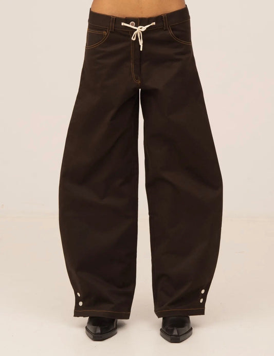 Barefoot Brown Wide-Leg Jeans
