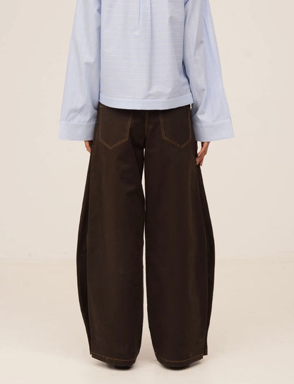 Barefoot Brown Wide-Leg Jeans