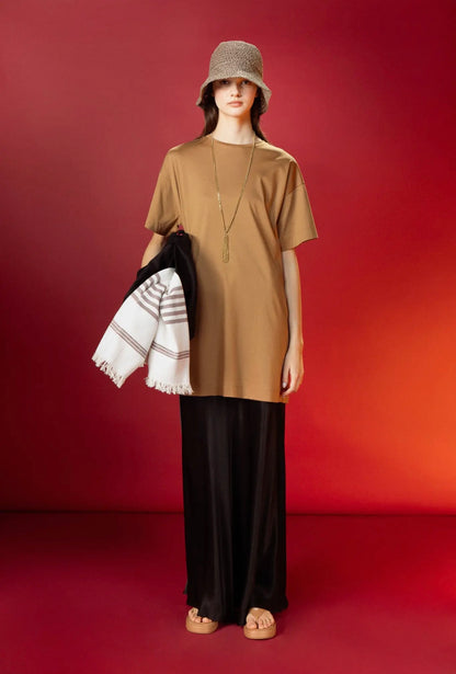 Tobacco Oversized Cotton Tee