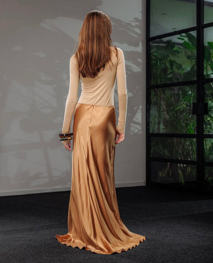 Lunaria Satin Maxi Skirt