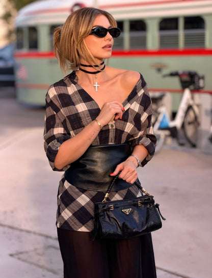 02 - After Hours Plaid Dress