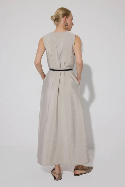 The Fluid Layered Vest Dress