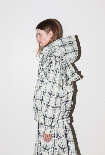 01- High collar divided into mixed squares