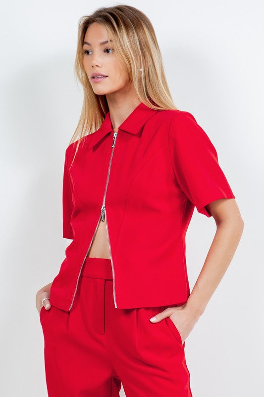 TWO WAY ZIPPER TOP