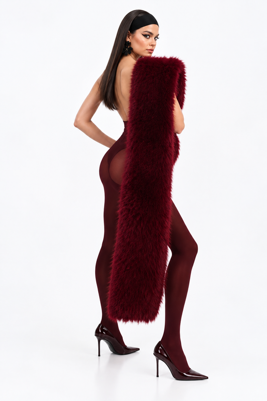 01 - HBurgundy Multi-Wear Faux Fur
Scarf