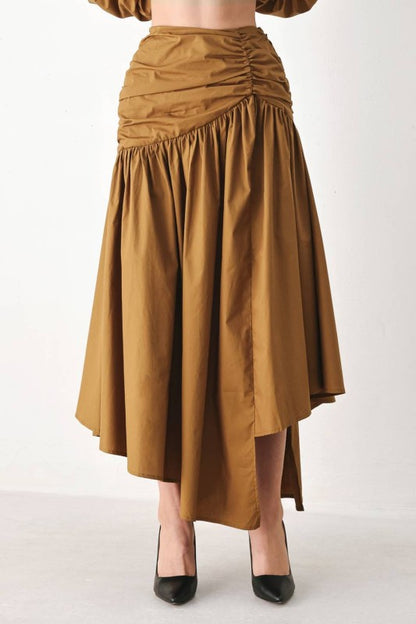01 - Sienna Ruched Asymmetric Skirt