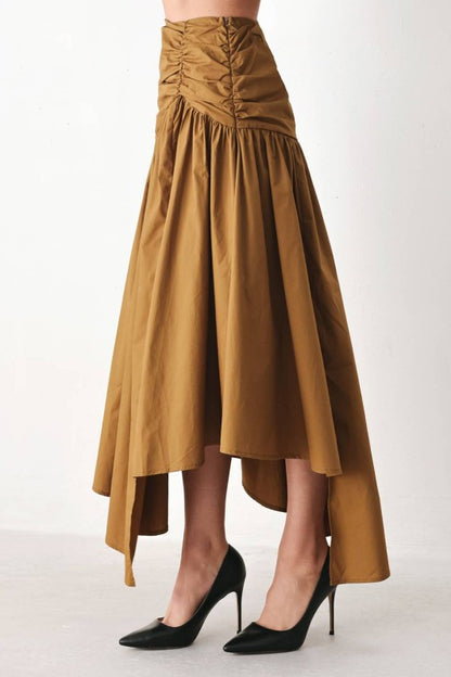 01 - Sienna Ruched Asymmetric Skirt