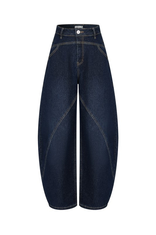 LOU DENIM HIGH WAIST BARREL PANTS