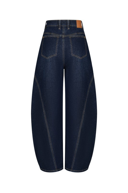 LOU DENIM HIGH WAIST BARREL PANTS