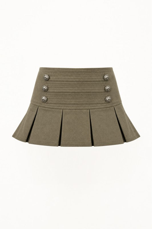 01 - TWILL NAPOLEON PLEATED MINI SKORT