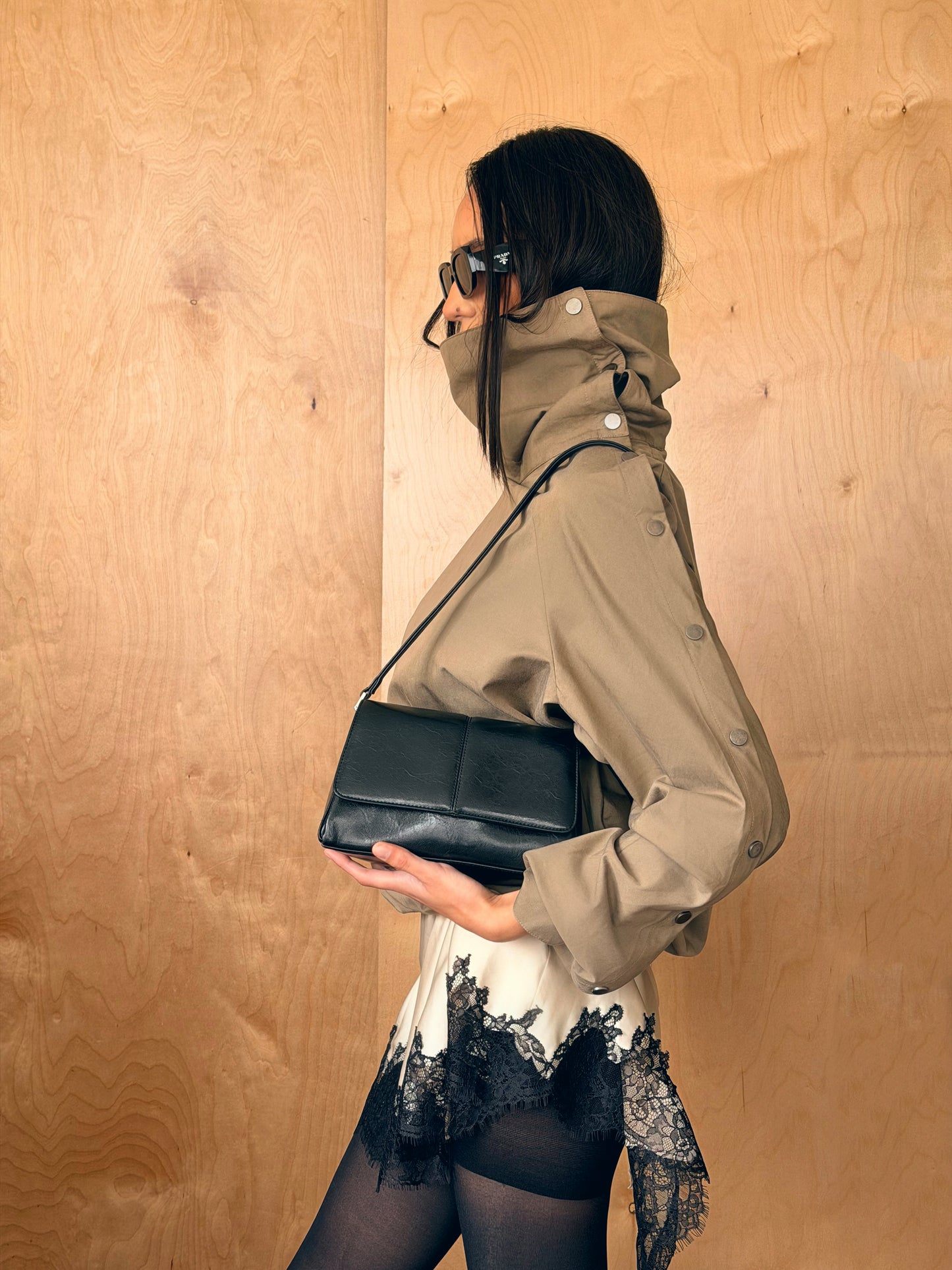 Tall Foldable collar jacket - Khaki