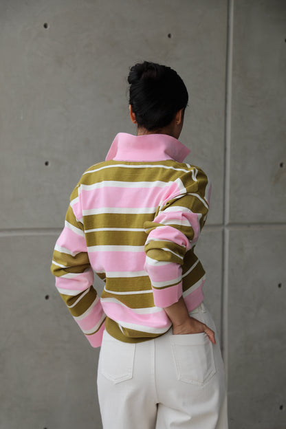 17 - RUGBY Striped Polo Knit Shirt