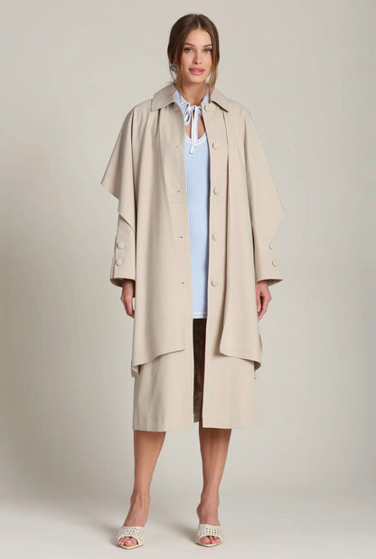 02 - Taupe Convertible Scarf Trench