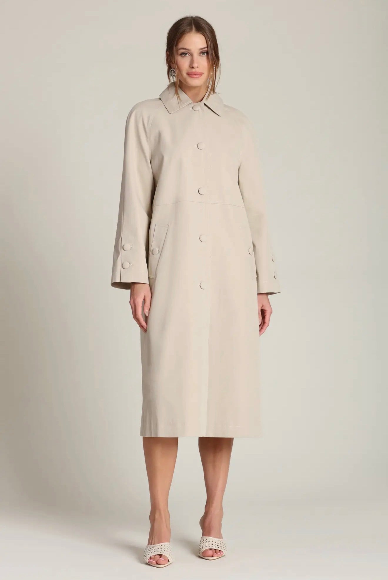 02 - Taupe Convertible Scarf Trench